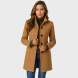 Women's Tailored Coat – Structured Warm – Winter Office Wear Australia in Khaki