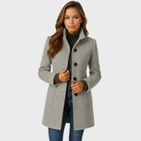 Women's Tailored Coat – Structured Warm – Winter Office Wear Australia in Grey