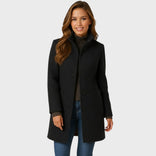 Women's Tailored Coat – Structured Warm – Winter Office Wear Australia in Black