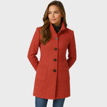 Women's Tailored Coat – Structured Warm – Winter Office Wear Australia in Red