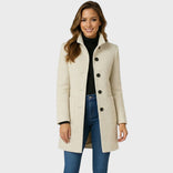 Women's Tailored Coat – Structured Warm – Winter Office Wear Australia in Beige