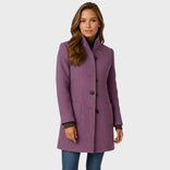 Women's Tailored Coat – Structured Warm – Winter Office Wear Australia in Purple