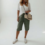 Women's Bermuda Shorts – Relaxed Knee-Length Stretch – Casual Australia in Olive Green