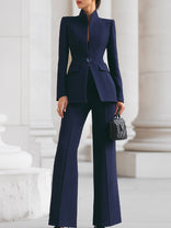 Women's Suit Set – Tailored Wide-Leg Trousers – Office Australia in Blue