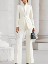 Women's Suit Set – Tailored Wide-Leg Trousers – Office Australia in White