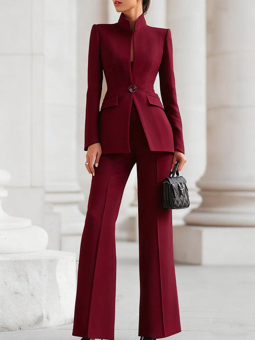 Women's Suit Set – Tailored Wide-Leg Trousers – Office Australia
