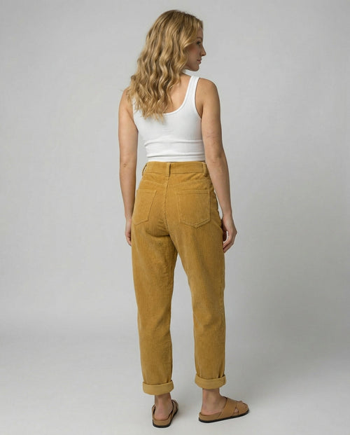 Women's Corduroy Trousers – High-Rise Elastic Waist – Casual Winter Australia