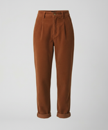 Women's Corduroy Trousers – High-Rise Elastic Waist – Casual Winter Australia in Brown