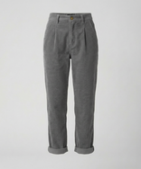 Women's Corduroy Trousers – High-Rise Elastic Waist – Casual Winter Australia in Gray