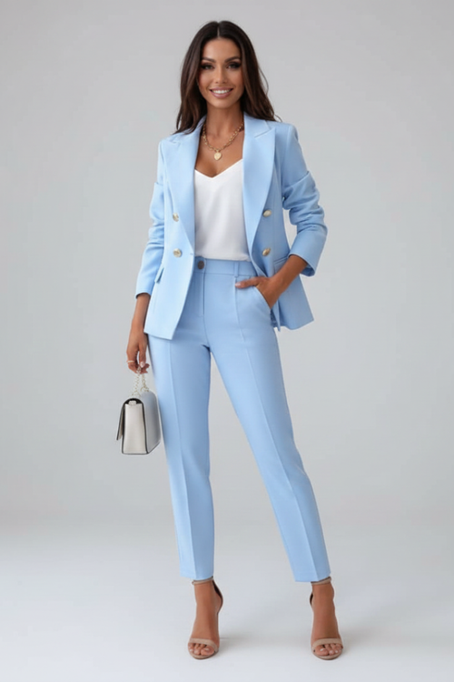 Women's Double-Breasted Suit Set – Tailored Structured – Office Australia