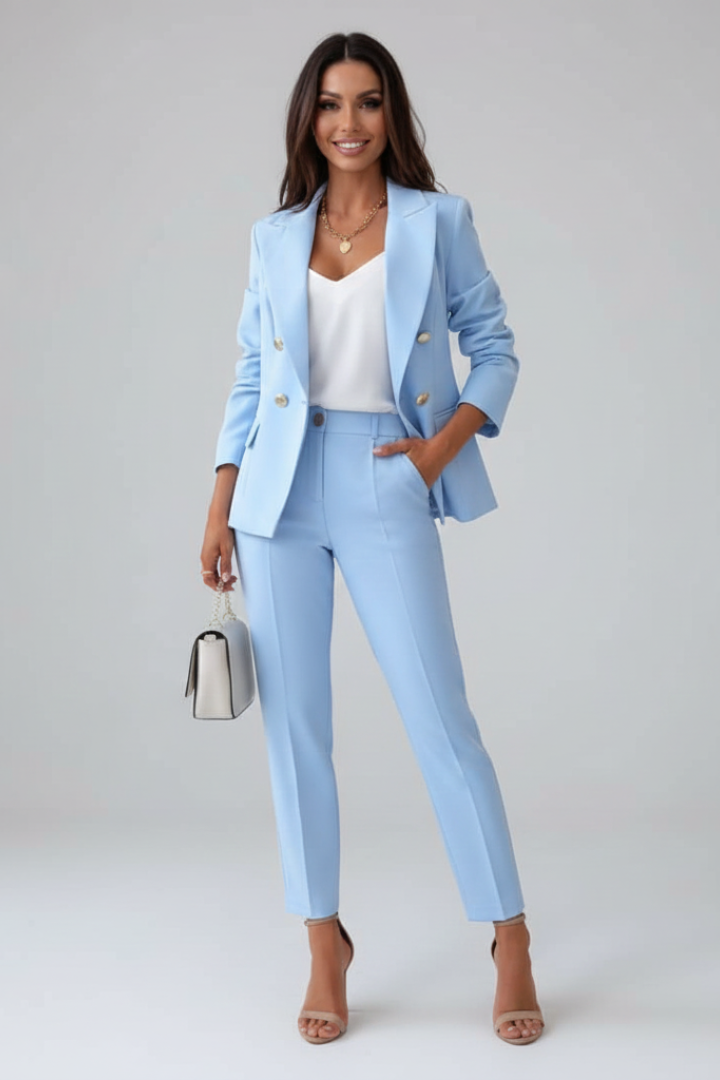 Women's Double-Breasted Suit Set – Tailored Structured – Office Australia