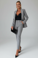 Women's Double-Breasted Suit Set – Tailored Structured – Office Australia in Gray