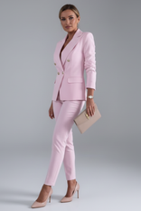 Women's Double-Breasted Suit Set – Tailored Structured – Office Australia in Pink