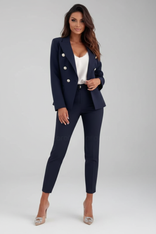 Women's Double-Breasted Suit Set – Tailored Structured – Office Australia in Navy Blue