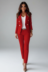 Women's Double-Breasted Suit Set – Tailored Structured – Office Australia in Red