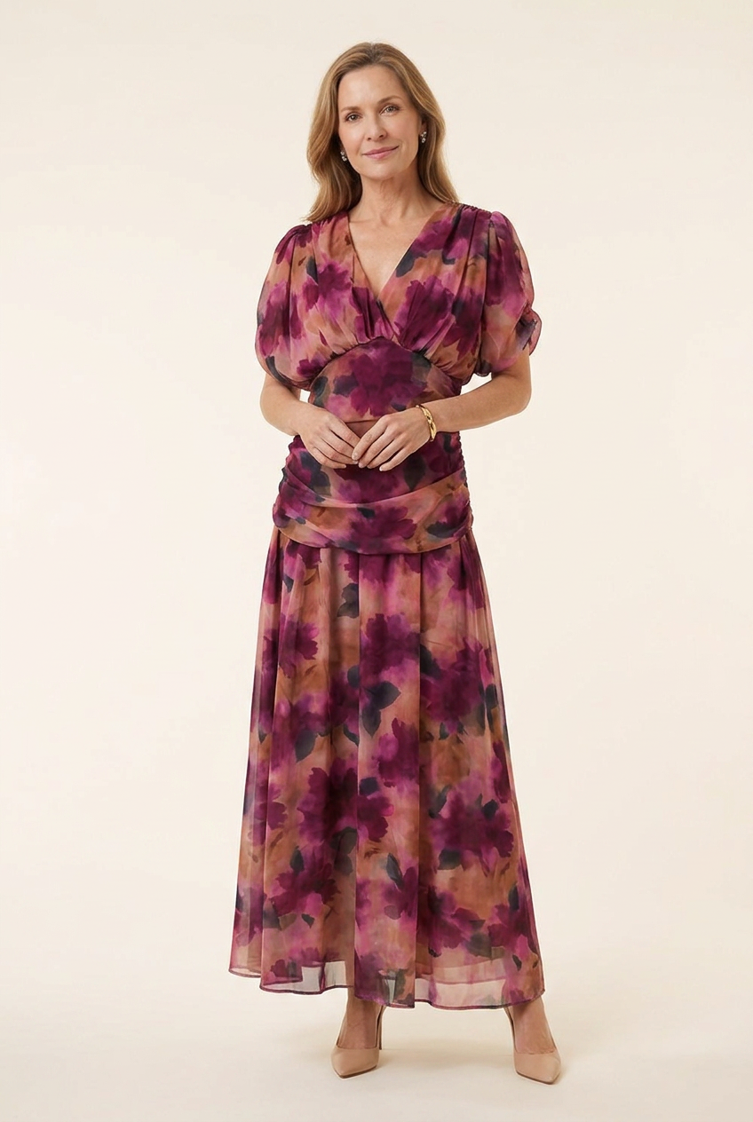Vesna | Off-Shoulder Twist-Front Ruched Midi Dress