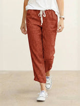 Women's Casual Pants – Relaxed Drawstring Waist – Everyday Australia in Orange