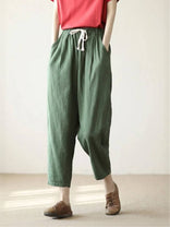 Women's Casual Pants – Relaxed Drawstring Waist – Everyday Australia in Green