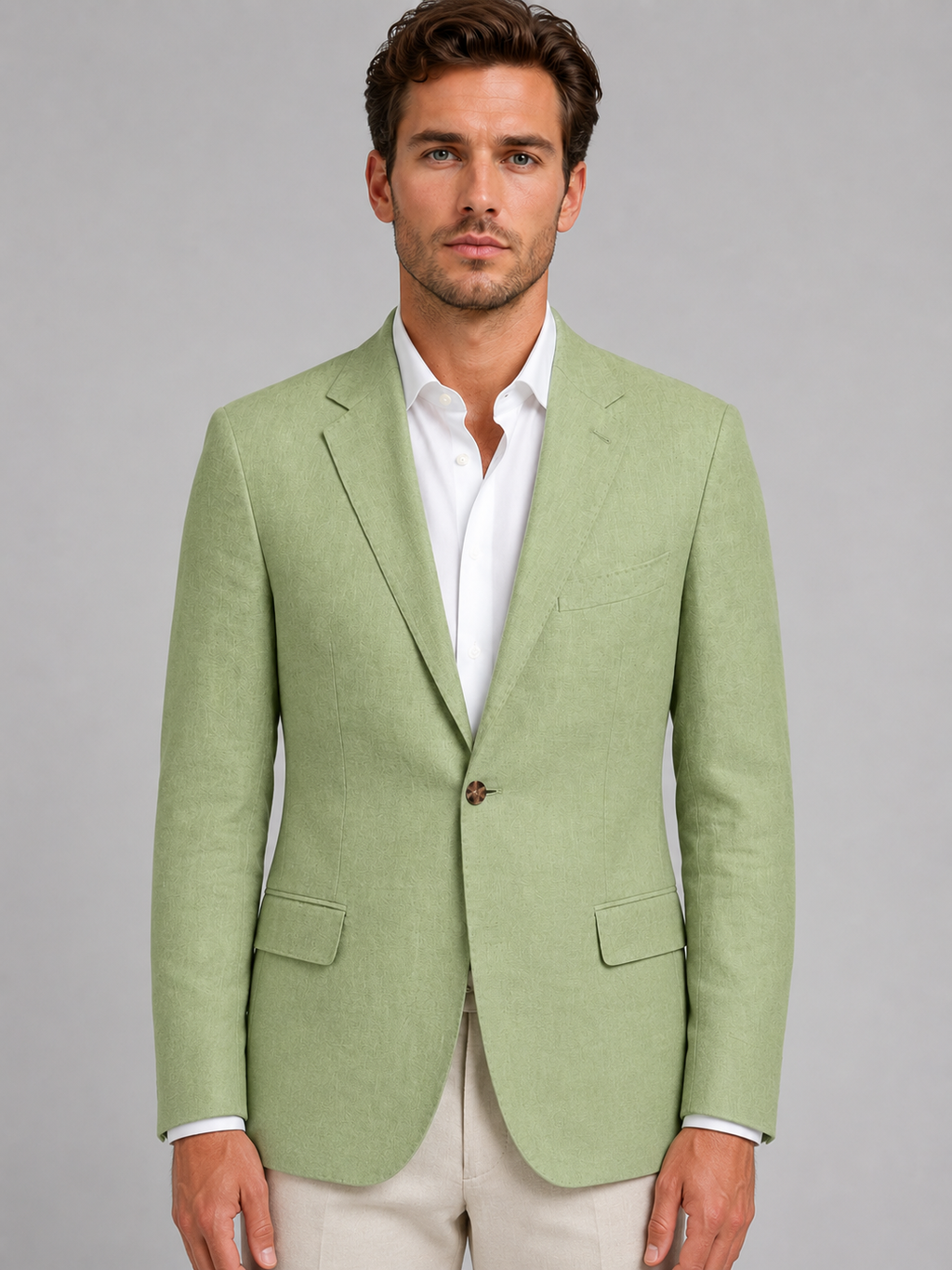 Men’s Linen Look Summer Blazer – Smart Casual Tailored Fit