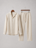 Men’s Linen Look Shirt and Trousers Set – Relaxed Summer Style