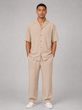 Men's Relaxed Summer Co-Ord Set – Short Sleeve Shirt & Drawstring Trousers
