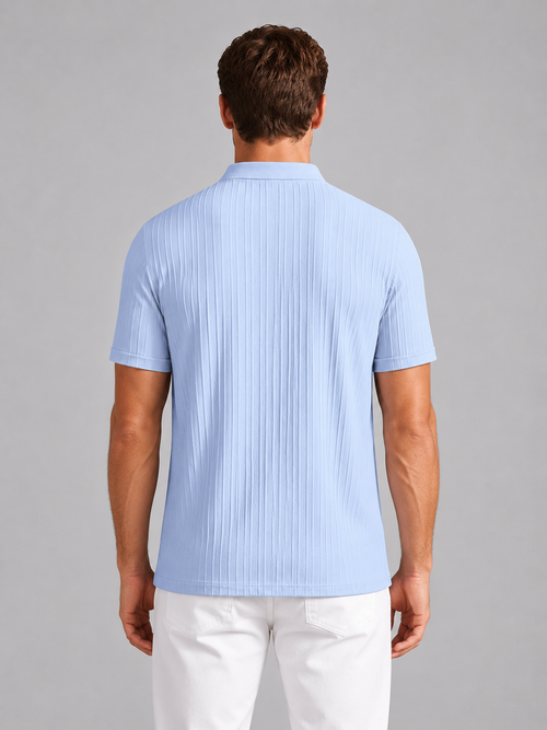 Men's Ribbed Henley Shirt – Lightweight Summer Top