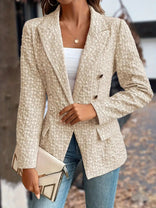 Women's Double-Breasted Blazer – Tailored Structured Fit – Office Australia in Beige
