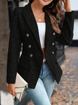 Women's Double-Breasted Blazer – Tailored Structured Fit – Office Australia in Black
