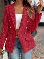 Women's Double-Breasted Blazer – Tailored Structured Fit – Office Australia in Red