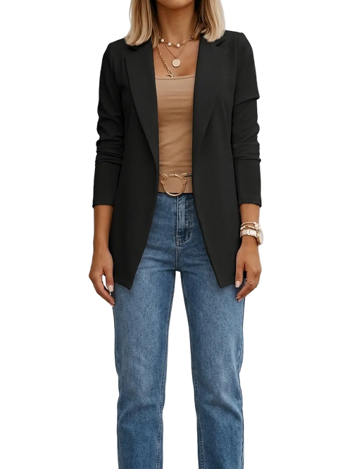 Women's Draped Blazer – Open Front Lightweight – Smart Casual Australia