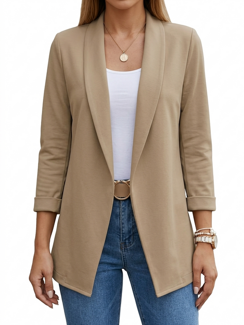 Women's Draped Blazer – Open Front Lightweight – Smart Casual Australia