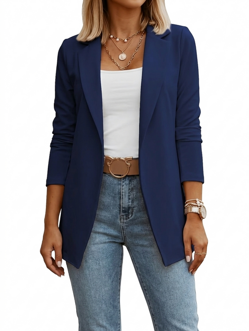 Women's Draped Blazer – Open Front Lightweight – Smart Casual Australia