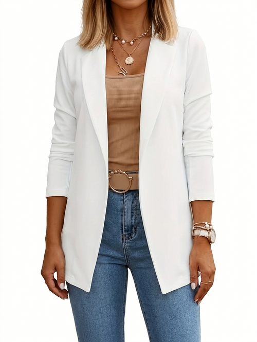 Women's Draped Blazer – Open Front Lightweight – Smart Casual Australia