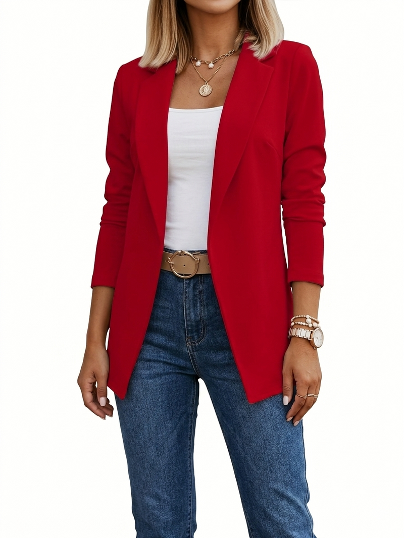 Women's Draped Blazer – Open Front Lightweight – Smart Casual Australia