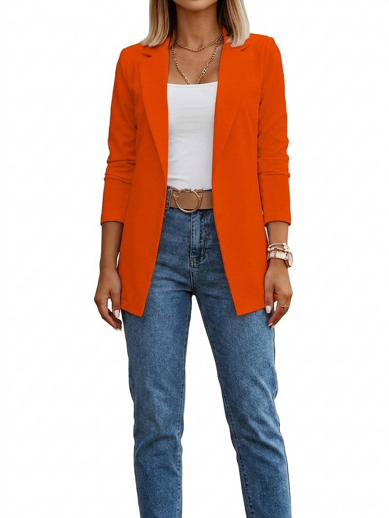 Women's Draped Blazer – Open Front Lightweight – Smart Casual Australia
