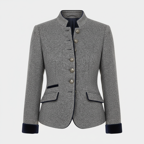 Women's Structured Jacket – Boxy Stand Collar – Smart Casual Australia