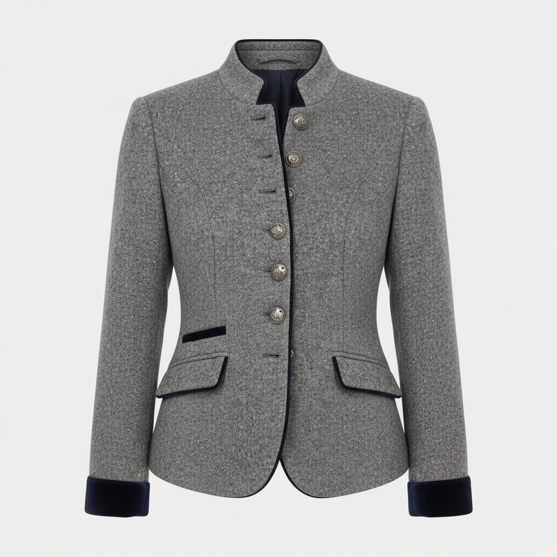 Women's Structured Jacket – Boxy Stand Collar – Smart Casual Australia