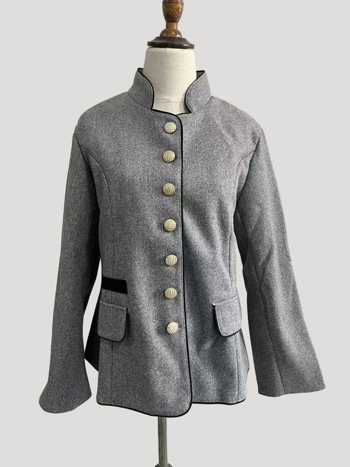 Women's Structured Jacket – Boxy Stand Collar – Smart Casual Australia