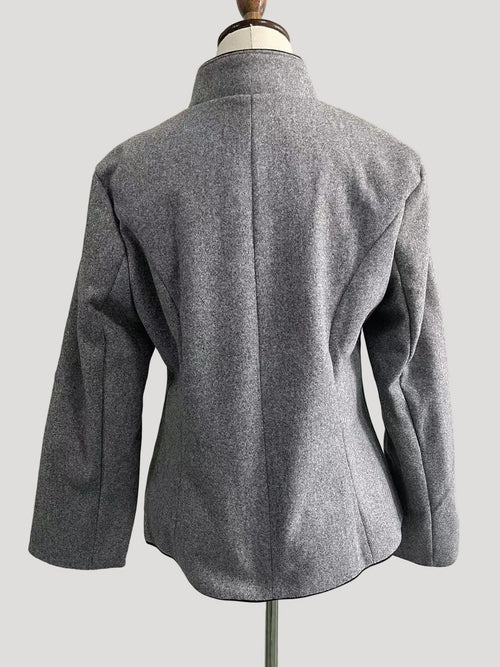 Women's Structured Jacket – Boxy Stand Collar – Smart Casual Australia
