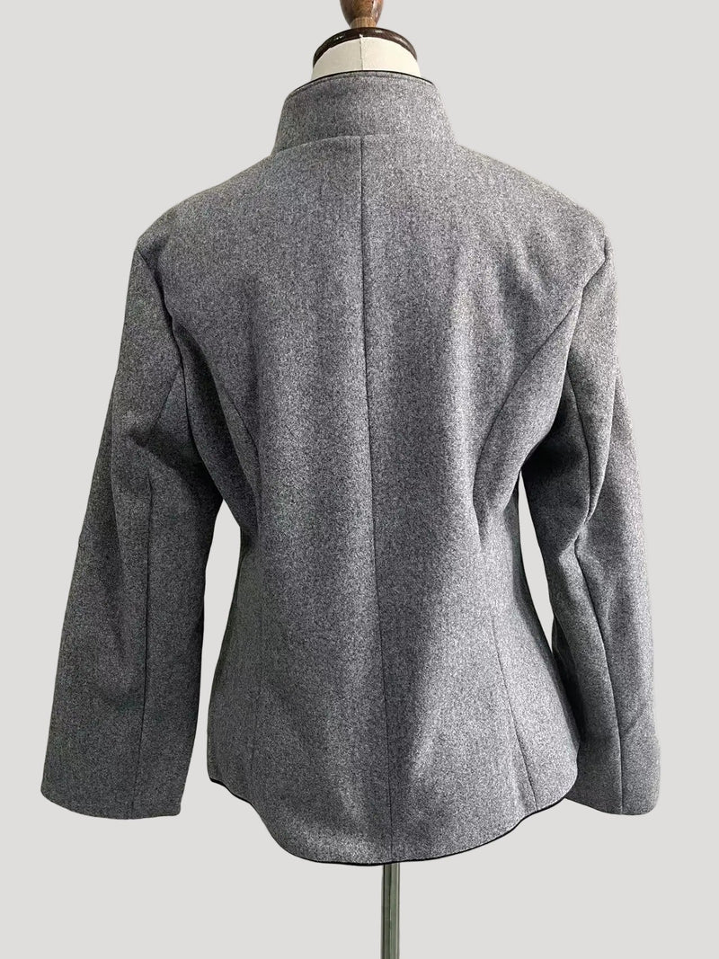 Women's Structured Jacket – Boxy Stand Collar – Smart Casual Australia