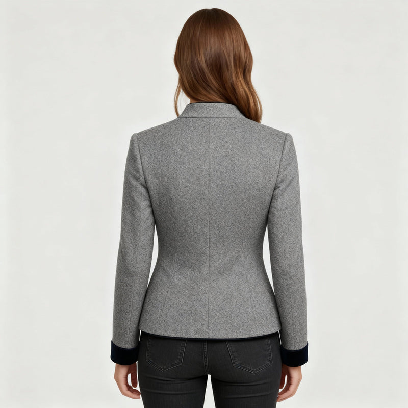 Women's Structured Jacket – Boxy Stand Collar – Smart Casual Australia