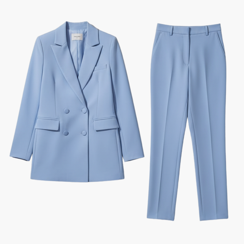 Women's Double-Breasted Suit Set – Tailored Straight-Leg – Office Australia