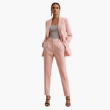 Women's Double-Breasted Suit Set – Tailored Straight-Leg – Office Australia in Pink