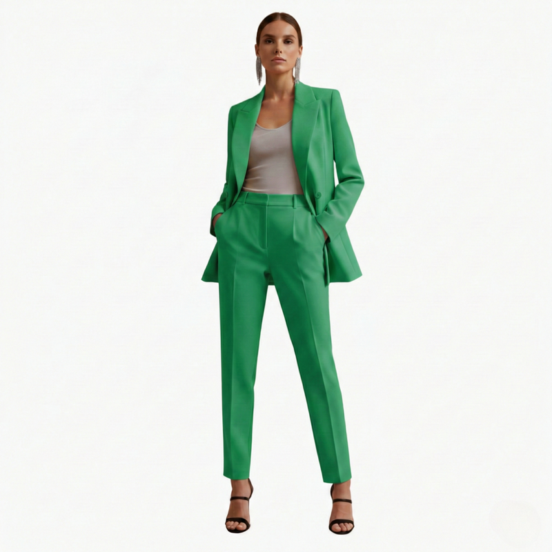 Women's Double-Breasted Suit Set – Tailored Straight-Leg – Office Australia