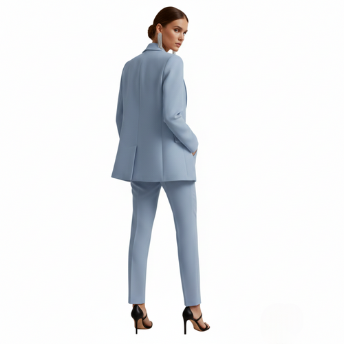 Women's Double-Breasted Suit Set – Tailored Straight-Leg – Office Australia