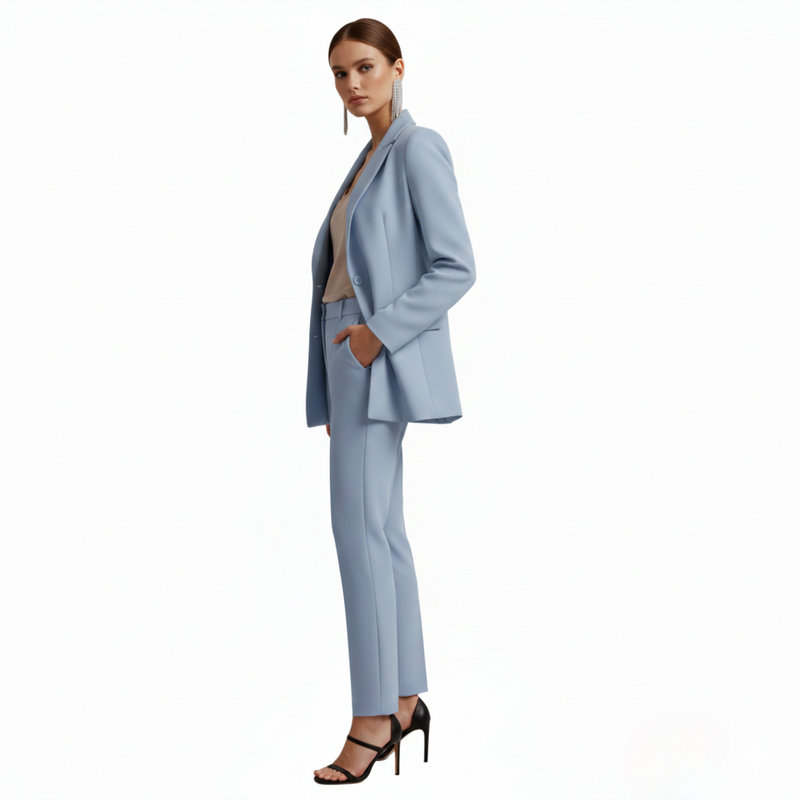 Women's Double-Breasted Suit Set – Tailored Straight-Leg – Office Australia