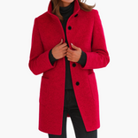 Women's Winter Jacket – Stand Collar Feminine Cut – Casual Australia in Red