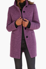 Women's Winter Jacket – Stand Collar Feminine Cut – Casual Australia in Purple