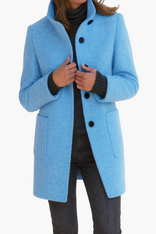 Women's Winter Jacket – Stand Collar Feminine Cut – Casual Australia in Light blue
