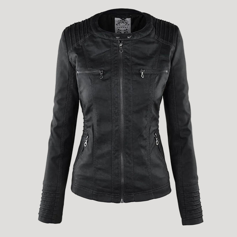 Women's Faux Leather Jacket – Water-Resistant Hooded – Winter Australia